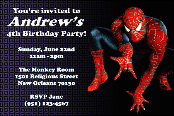 spiderman invitations