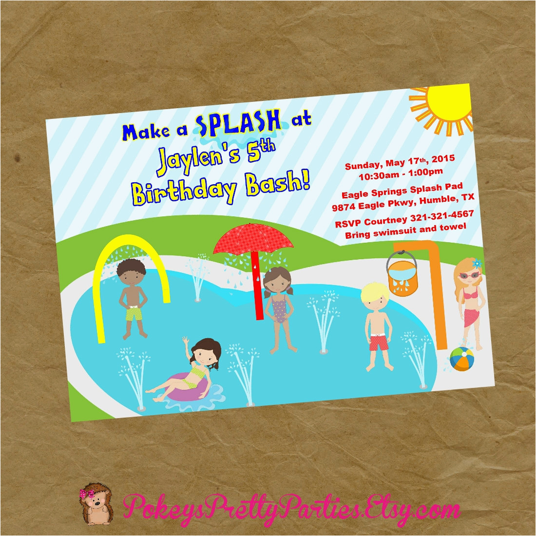 new boy and girls splash pad birthday