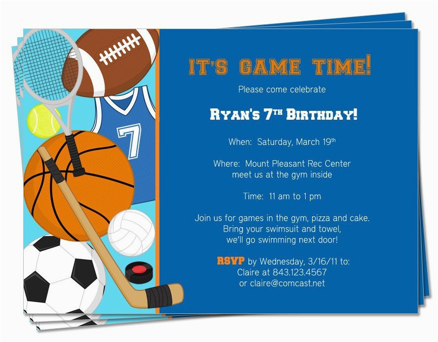 Sports Birthday Party Invitation Wording BirthdayBuzz