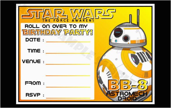 sample star wars birthday invitation