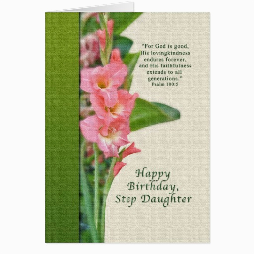 birthday step daughter pink gladiolus card zazzle