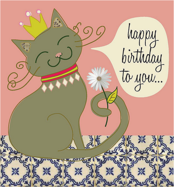 cat with crown birthday card flickr photo sharing