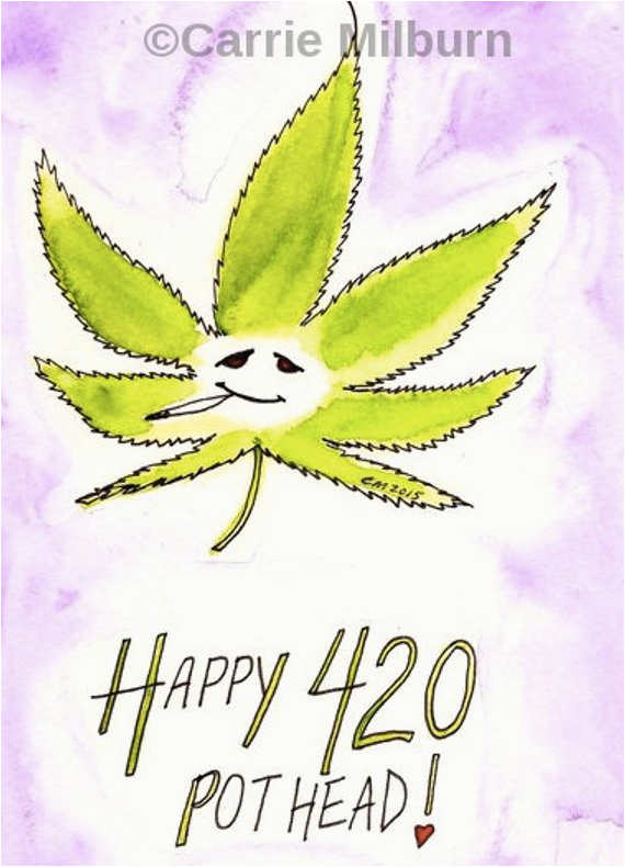 happy 420 card funny stoner greeting card pot leaf pot head