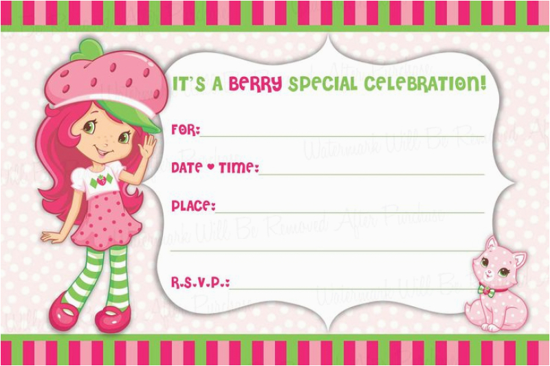 free strawberry shortcake invitation template