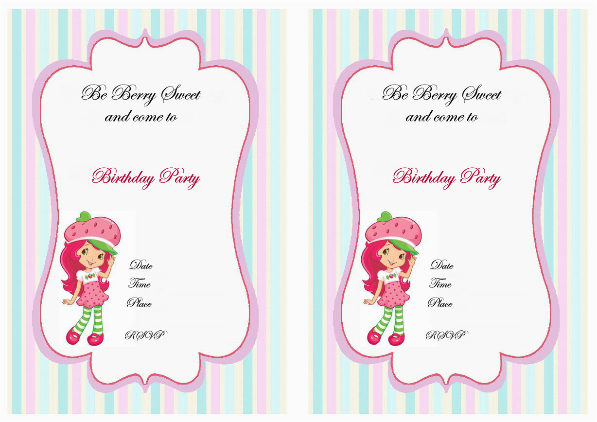 strawberry shortcake birthday invitations free printables
