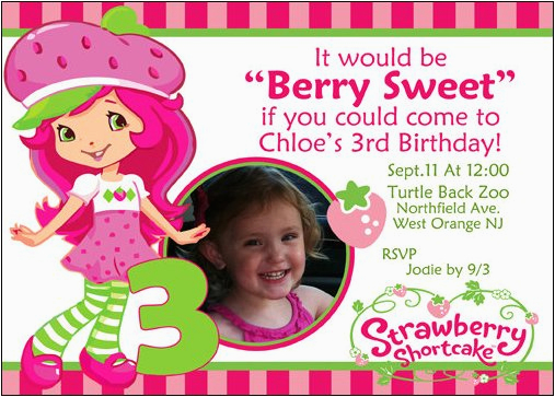 strawberry shortcake birthday invitations