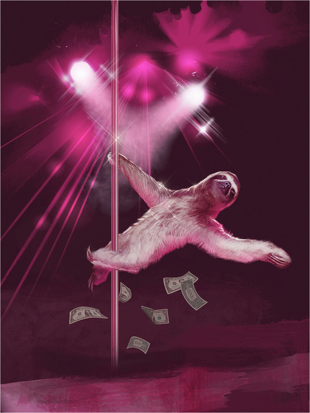 stripper sloth slothzilla 3 pack birthday card greeting cards matching envelopes included