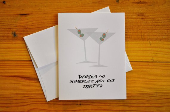 dirty martini suggestive greeting card