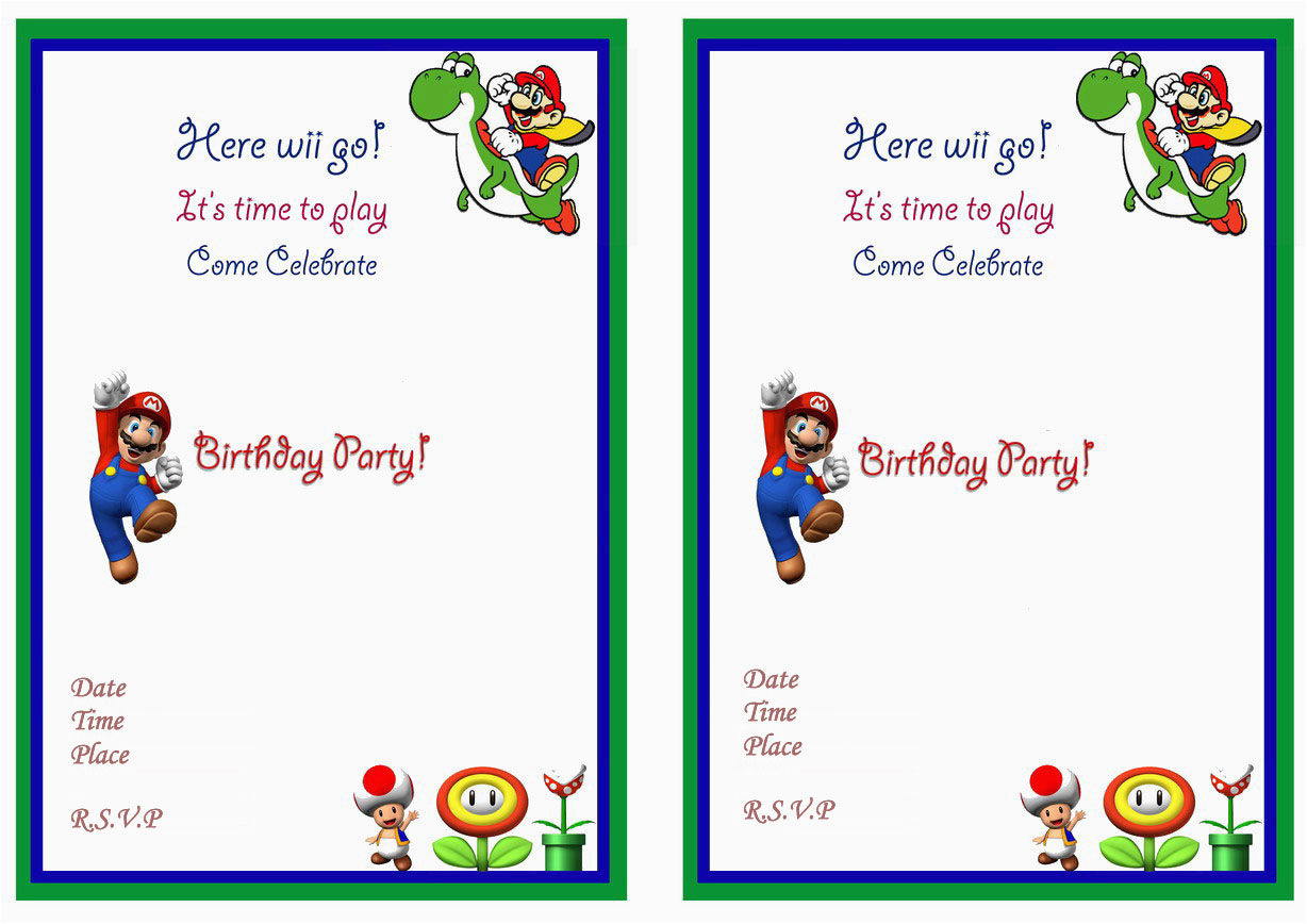 Super Mario Birthday Invitations Printable Free Super Mario Birthday Invitations Birthday Printable