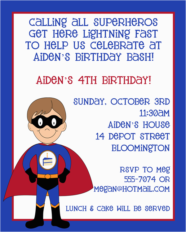 superhero birthday invitations