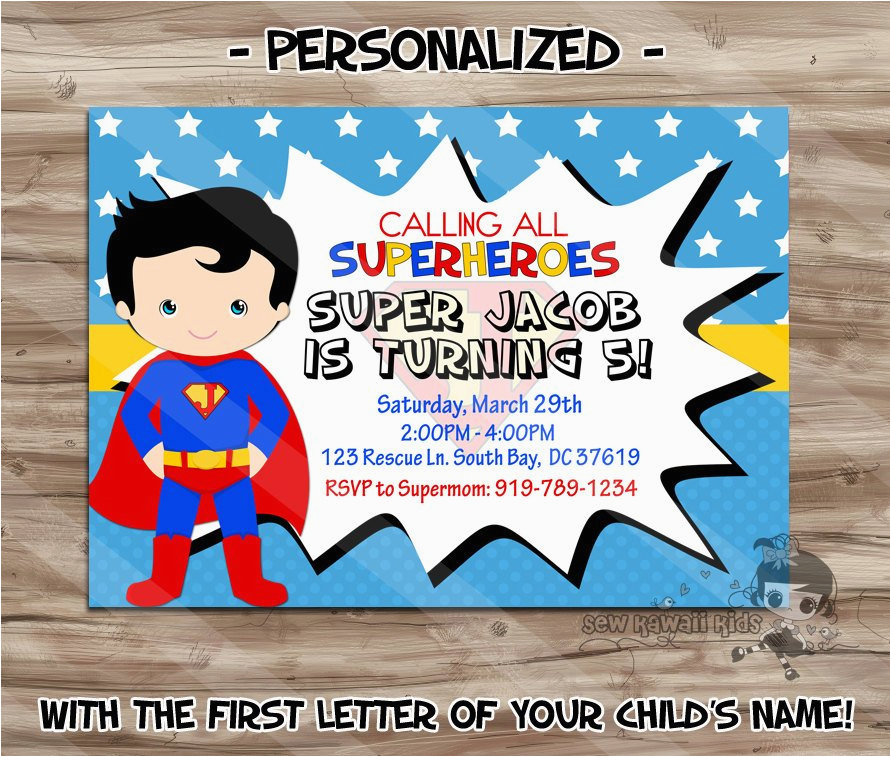 superman birthday invitation