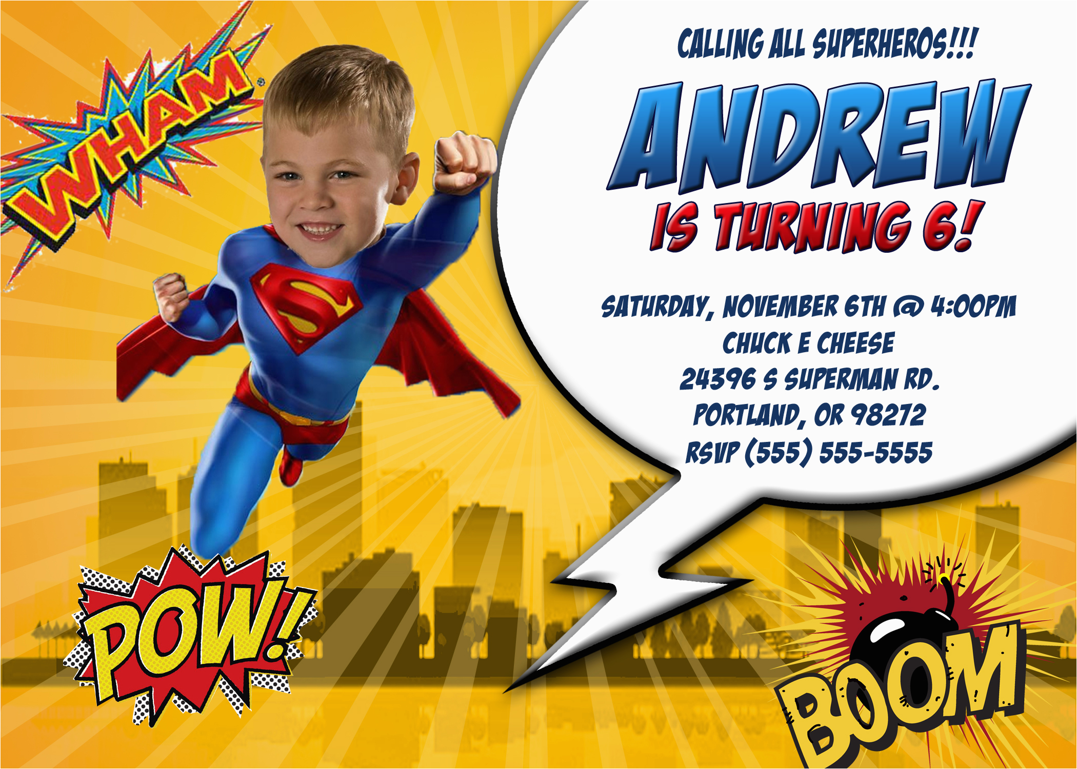 superman 1 birthday invitation