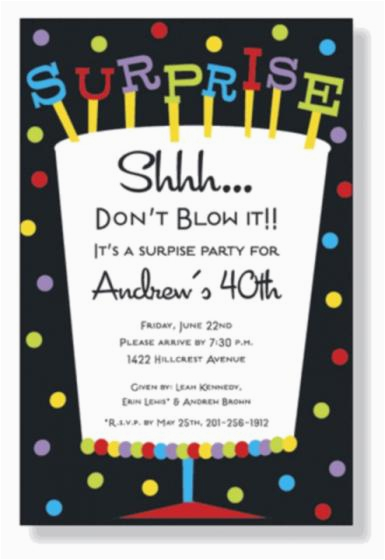 wording for surprise birthday party invitations free