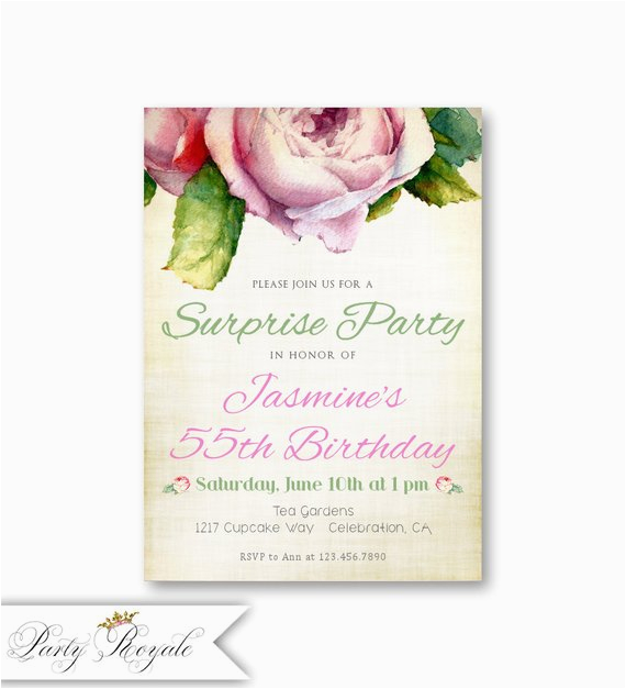 surprise 55th birthday invitations for