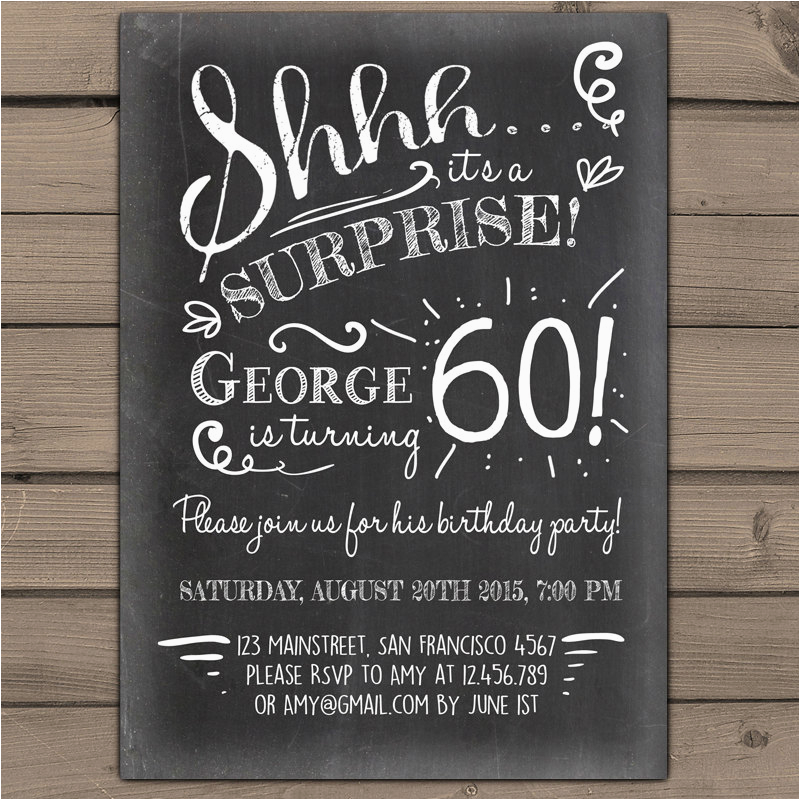 surprise 60th birthday invitation
