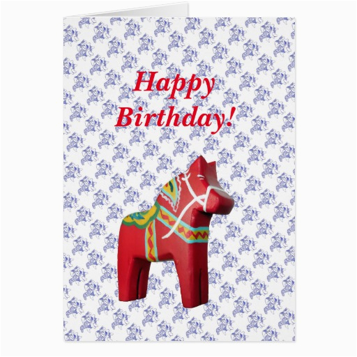 swedish horse birthday card zazzle