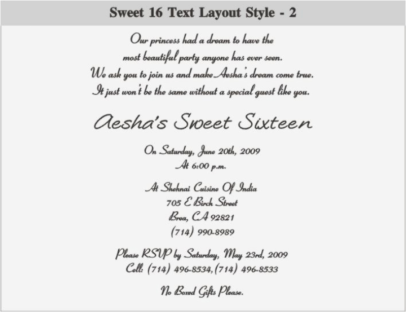 Sweet Sixteen Birthday Invitation Wording Sweet 16 Invitation Wording 