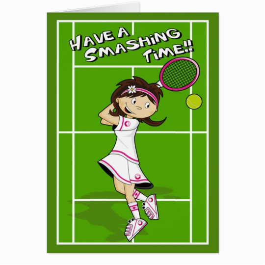 tennis girl birthday card 137096738303854296