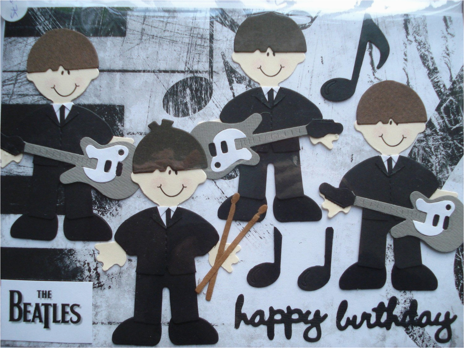 beatles birthday card a5 by cardsbydoodlebug on etsy