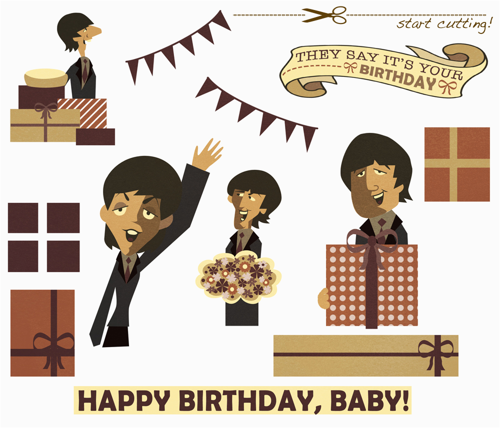 linnica a 3d beatles birthday card