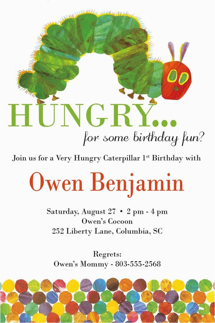 The Hungry Caterpillar Birthday Invitations the Very Hungry Caterpillar ...