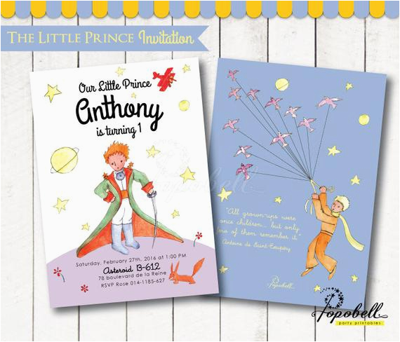 The Little Prince Birthday Invitations the Little Prince Invitation for the Little Prince Birthday