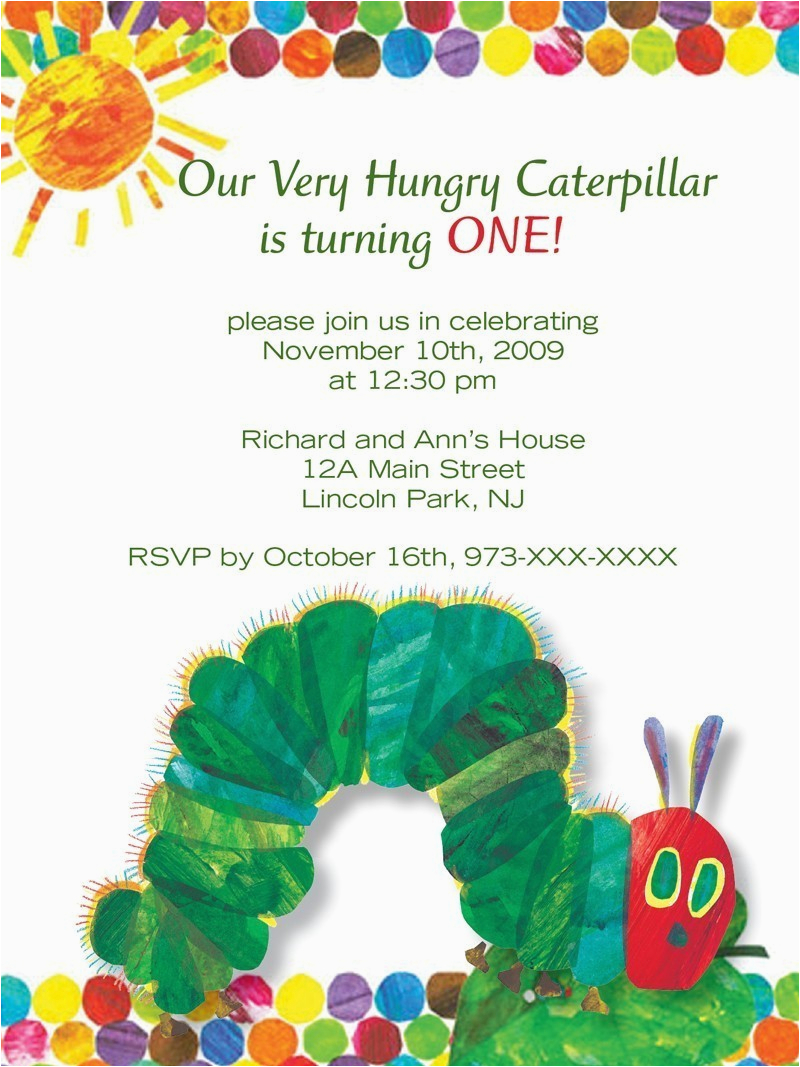 very hungry caterpillar birthday invitations