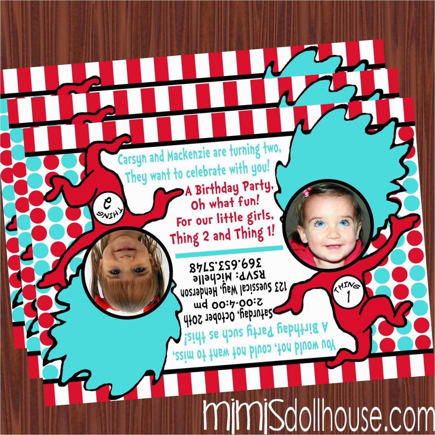 thing 1 and thing 2 invitation 2