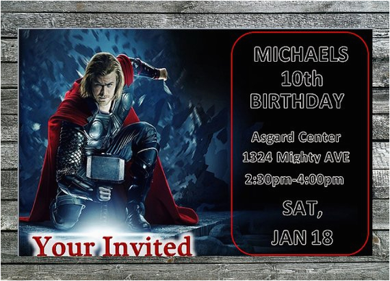 thor birthday party invitation printable