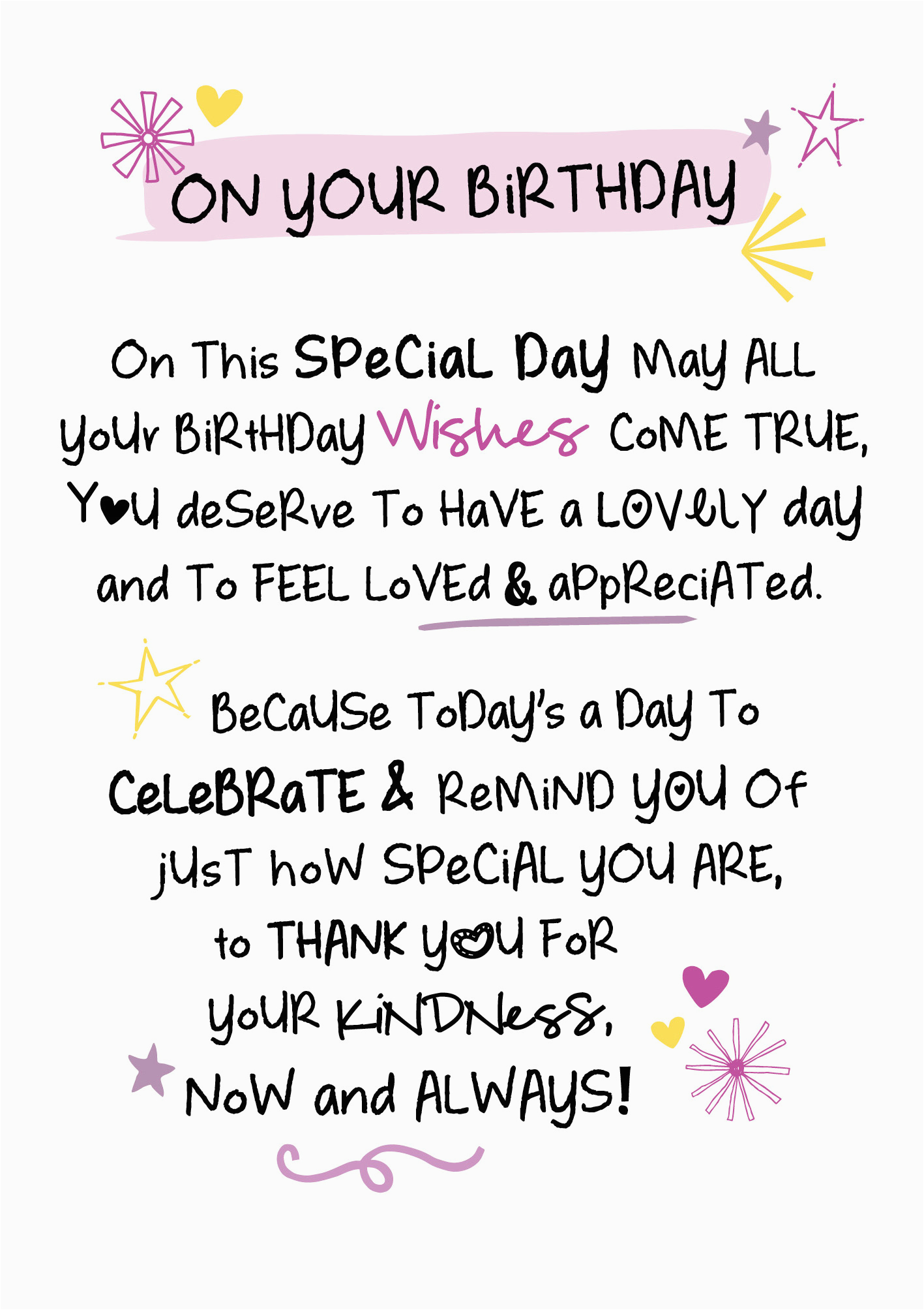 kciwptr091 on your birthday inspired words greeting card blank inside