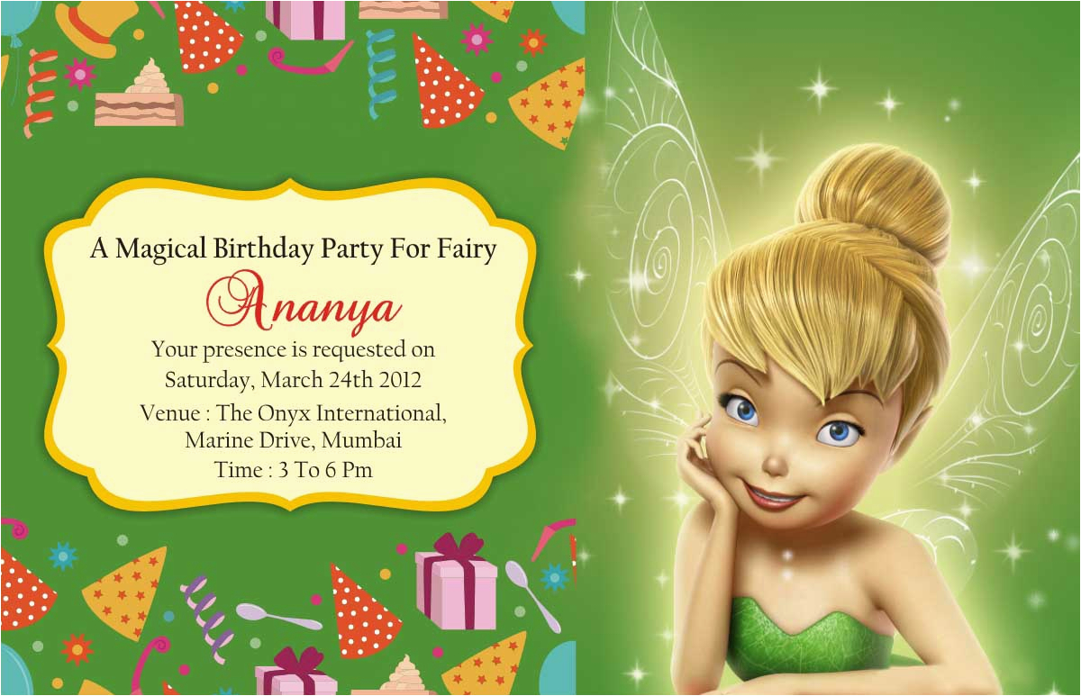 tinkerbell birthday invitation cards