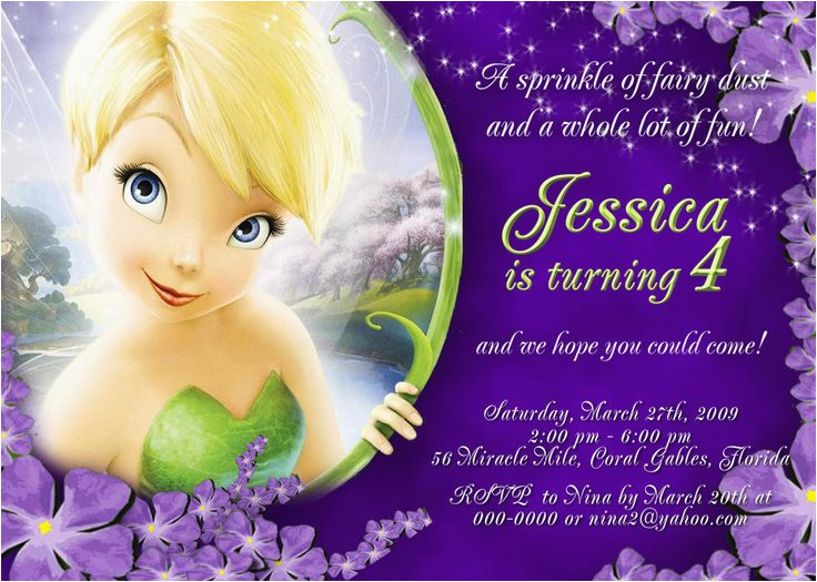 tinkerbell birthday invitations