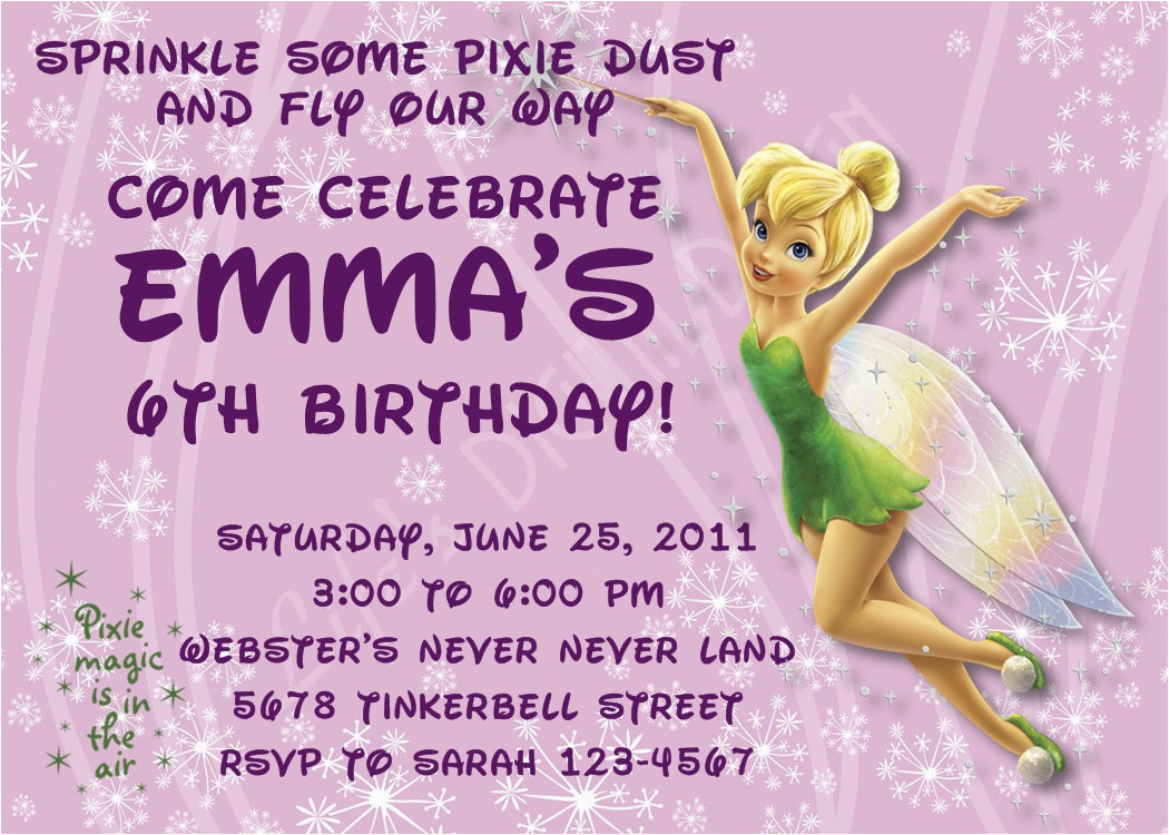 tinkerbell birthday invitations