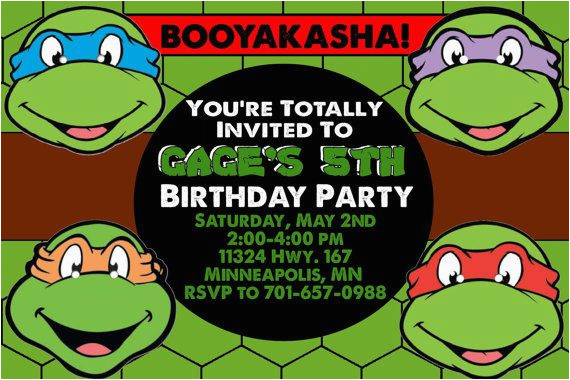 Tmnt Birthday Invites Teenage Mutant Ninja Turtles Birthday Invitations Template