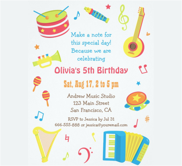 sample kids birthday invitation