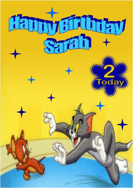 personalised tom and jerry birthday card 40 p