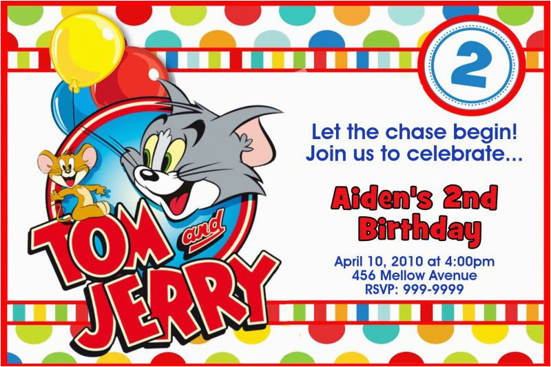 tom and jerry birthday invitations