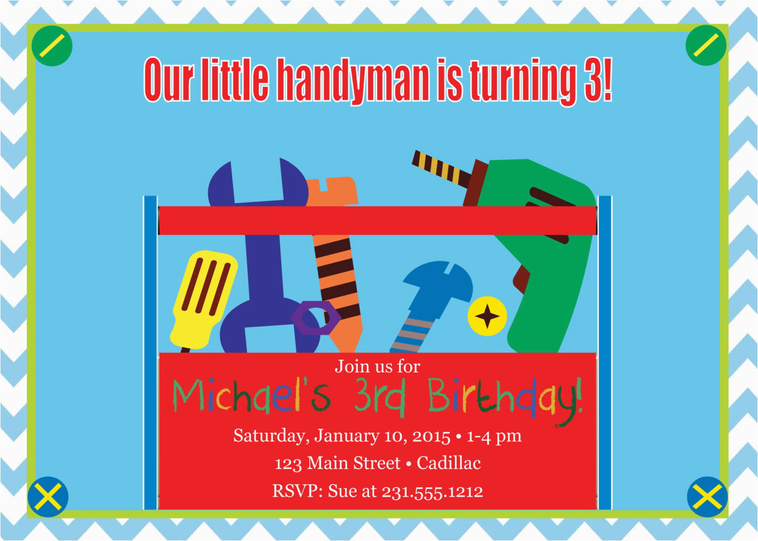 Tool Birthday Party Invitations BirthdayBuzz