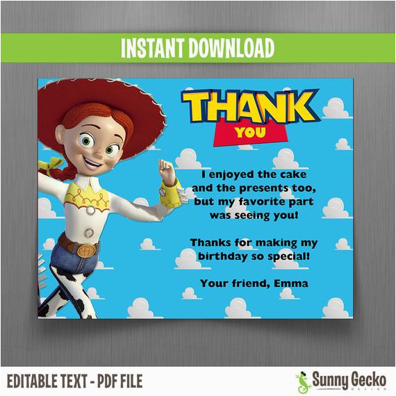 disney toy story birthday thank you