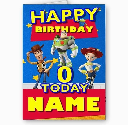 personalised name photo or age toy story a5 happy birthday card 4292 p