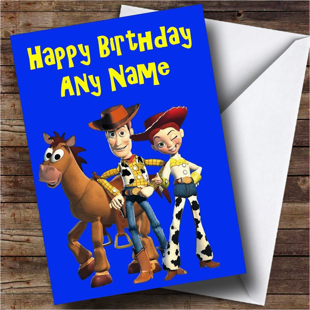 toy story woody jessie personalised birthday card