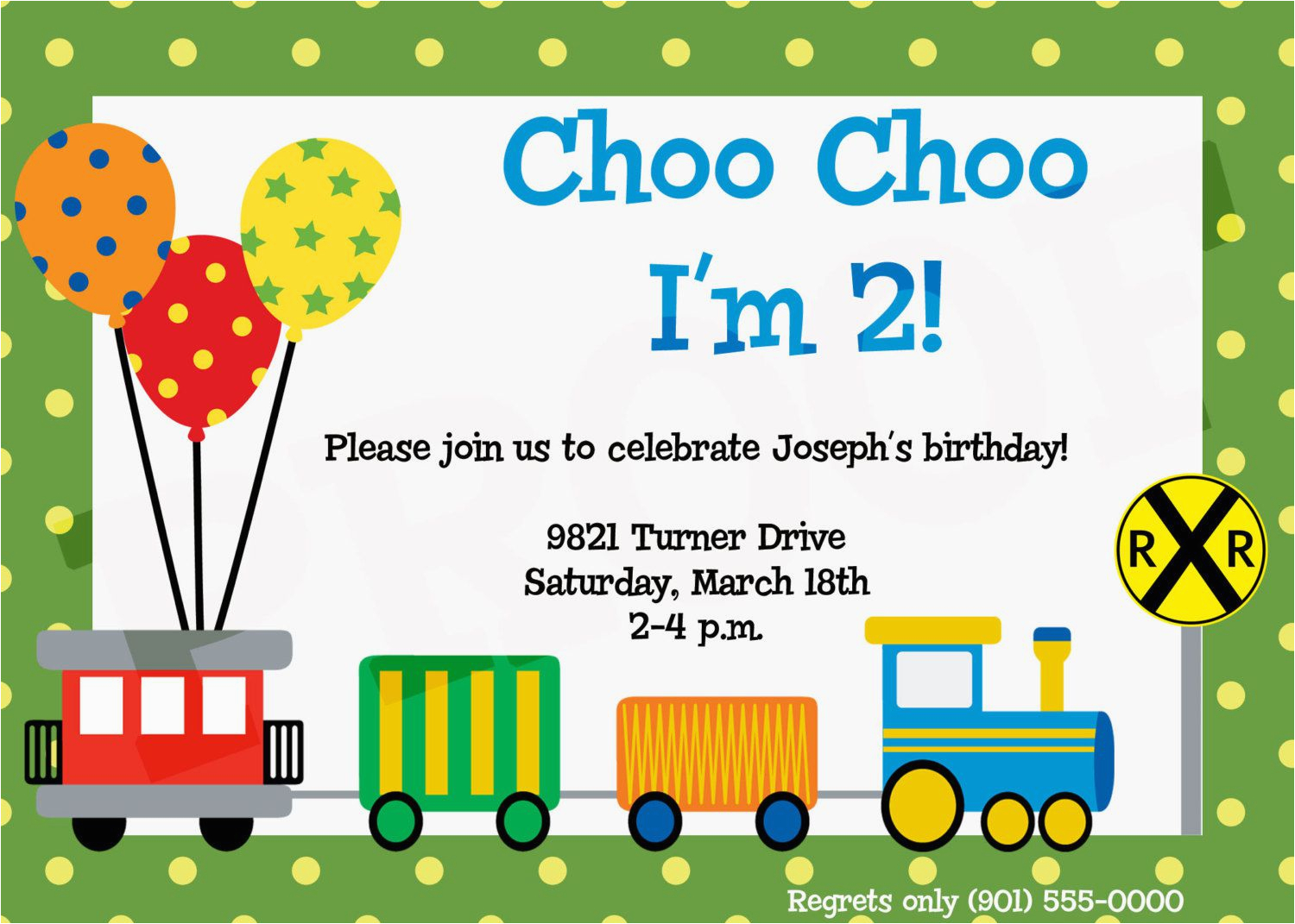 9 train birthday invitations for kid free printable