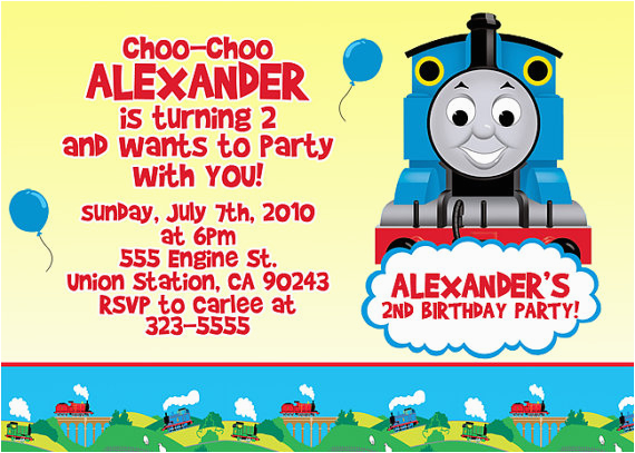 attractive thomas the train birthday invitation ideas