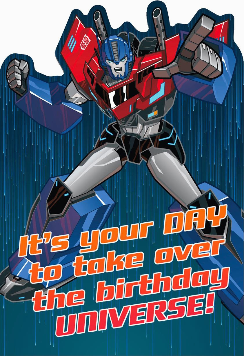 transformers optimus prime epic birthday card greeting