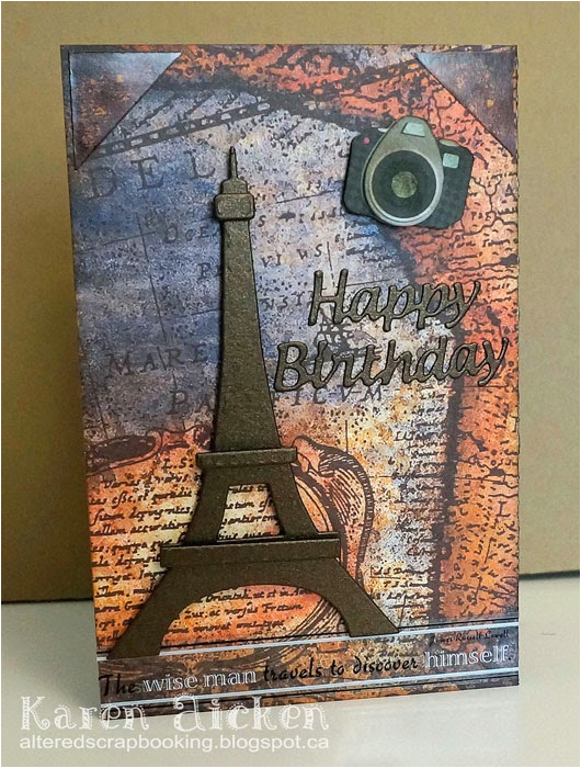 travel themed pivot birthday card
