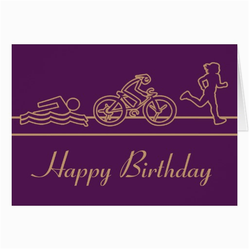 ladies triathlon happy birthday card zazzle