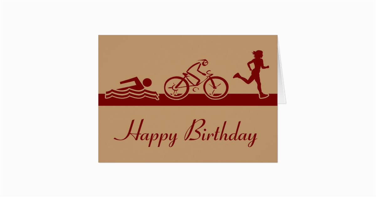 ladies triathlon happy birthday card zazzle