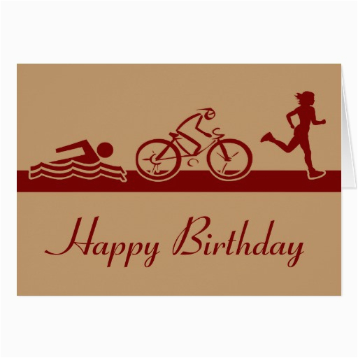 ladies triathlon happy birthday card zazzle