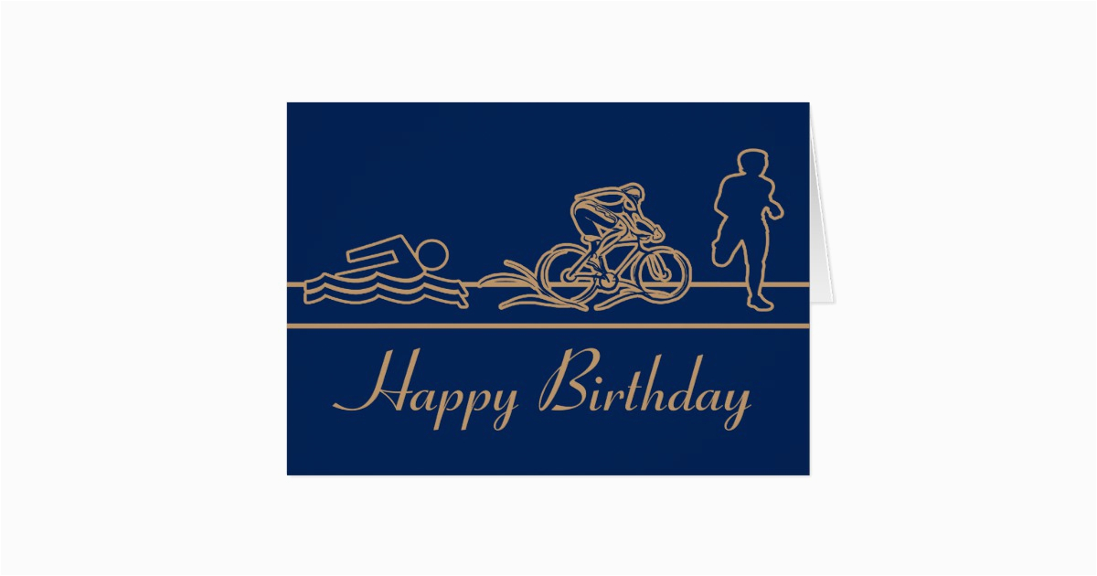 triathlon happy birthday card zazzle