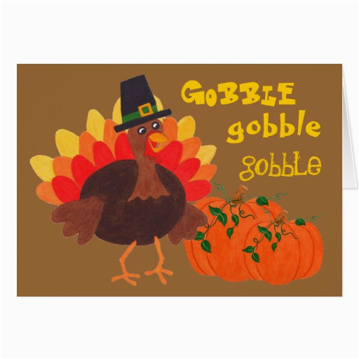 happy turkey pumpkins greeting card zazzle